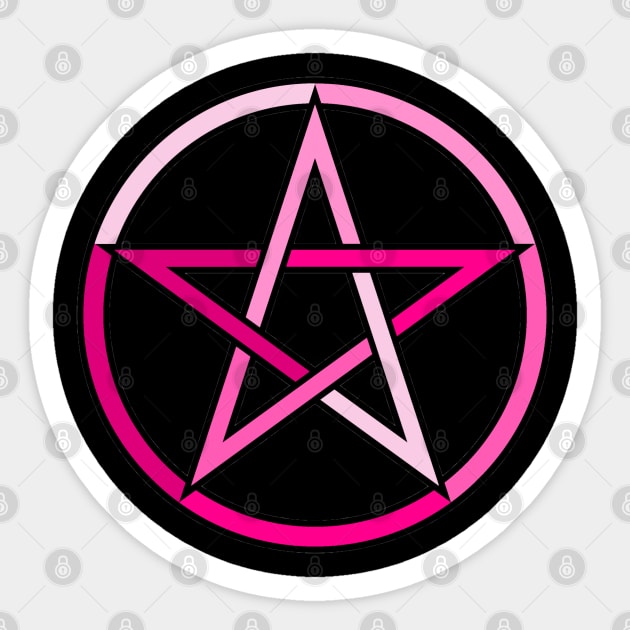 Pink Pentagram Pentacle Sticker by Wicca Fairy